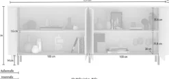 OTTO home Sideboard »Lido, Breite 230 cm mit 4 Türen« Formgebogenes MDF, Stirnseiten mit Rundung, Push-to-open, Metallfüße