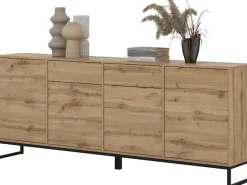 OTTO home Sideboard »Loft, Breite 208,5 cm, grifflose Kommode 4 Türen/2 Schubkästen.« Schubladenschrank mit viel Stauraum, Einlegeböden verstellbar