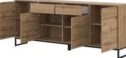 OTTO home Sideboard »Loft, Breite 208,5 cm, grifflose Kommode 4 Türen/2 Schubkästen.« Schubladenschrank mit viel Stauraum, Einlegeböden verstellbar