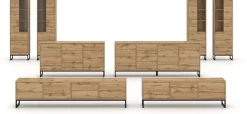 OTTO home Sideboard »Loft, Breite 208,5 cm, grifflose Kommode 4 Türen/2 Schubkästen.« Schubladenschrank mit viel Stauraum, Einlegeböden verstellbar