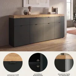 OTTO home Sideboard »MAMBO II, Breite 200cm, 4 Türen, 4 Schubkästen, 8 Fächer« 1 Stk. tlg. Kommode, Anrichte, Wohnzimmer, Schlafzimmer