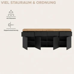 OTTO home Sideboard »MAMBO II, Breite 200cm, 4 Türen, 4 Schubkästen, 8 Fächer« 1 Stk. tlg. Kommode, Anrichte, Wohnzimmer, Schlafzimmer