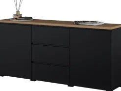 OTTO home Sideboard »Modo, Breite 150 cm, moderne grifflose Kommode 2Türen/3 SK« Schubladenkommode mit viel Stauraum, Einlegeböden verstellbar