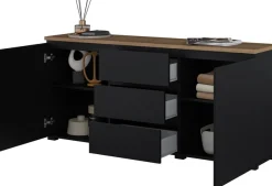 OTTO home Sideboard »Modo, Breite 150 cm, moderne grifflose Kommode 2Türen/3 SK« Schubladenkommode mit viel Stauraum, Einlegeböden verstellbar