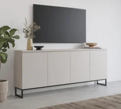 OTTO home Sideboard »Modo II, Breite 200 cm, moderne grifflose Kommode 4Türen« Anrichte mit viel Stauraum, Einlegeböden verstellbar, Metallkufen