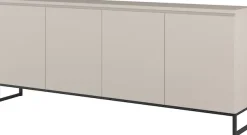 OTTO home Sideboard »Modo II, Breite 200 cm, moderne grifflose Kommode 4Türen« Anrichte mit viel Stauraum, Einlegeböden verstellbar, Metallkufen