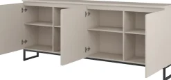 OTTO home Sideboard »Modo II, Breite 200 cm, moderne grifflose Kommode 4Türen« Anrichte mit viel Stauraum, Einlegeböden verstellbar, Metallkufen