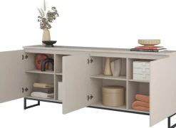 OTTO home Sideboard »Modo II, Breite 200 cm, moderne grifflose Kommode 4Türen« Anrichte mit viel Stauraum, Einlegeböden verstellbar, Metallkufen