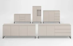 OTTO home Sideboard »Modo II, Breite 200 cm, moderne grifflose Kommode 4Türen« Anrichte mit viel Stauraum, Einlegeböden verstellbar, Metallkufen