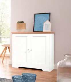 OTTO home Sideboard »Nanna« Kommode mit einer Folien Oberfläche in Eiche-Optik, Breite 80 cm