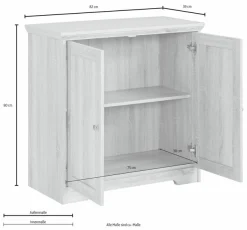 OTTO home Sideboard »Nanna« Kommode mit einer Folien Oberfläche in Eiche-Optik, Breite 80 cm