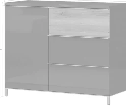 OTTO home Sideboard »Onyx, Kommode mit 3 Schubladen und 1 Tür, UV Lackierung Hochglanz« FSC®-zertifizierter Holzwerkstoff,Kombikommode mit Soft-Close-Funktion, Maße (B/T/H) 106/45/88cm