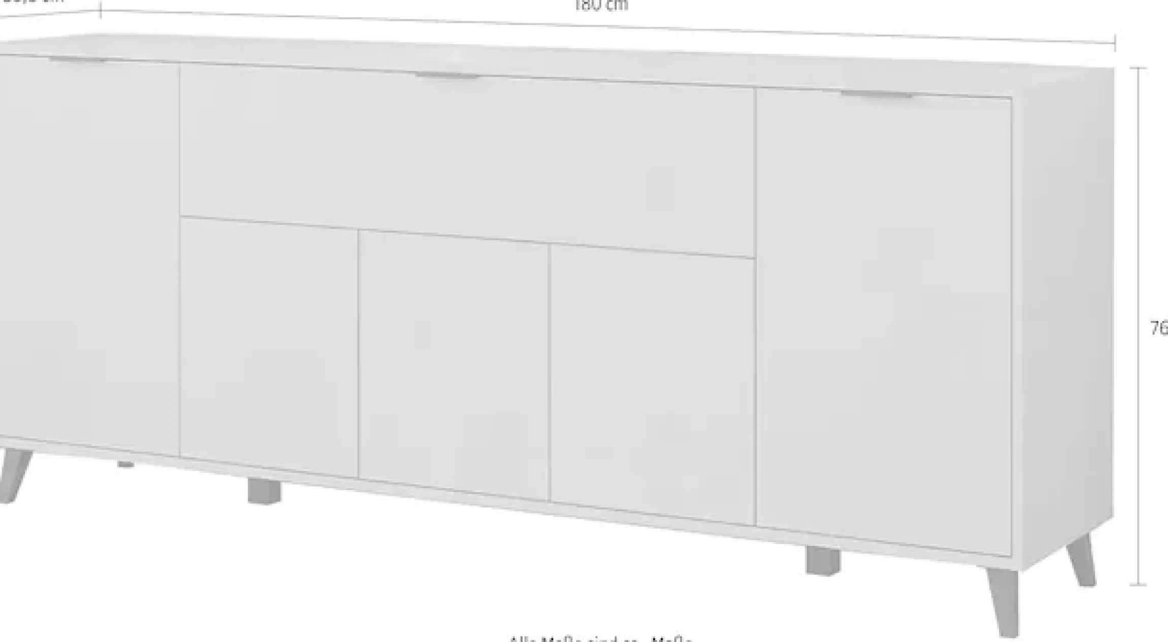 OTTO home Sideboard »OSLO – Modernes Stauraummöbel mit unterschiedlichen Öffnungssystemen« Verstellbare Böden und hohe Füße für mehr Komfort im Alltag