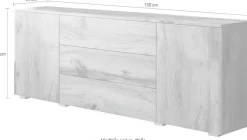 OTTO home Sideboard »PARIS« 1 Stk. tlg. Moderne 150cm breite grifflose Kommode, vielseitig einsetzbar