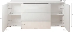 OTTO home Sideboard »PARIS« 1 Stk. tlg. Moderne 150cm breite grifflose Kommode, vielseitig einsetzbar