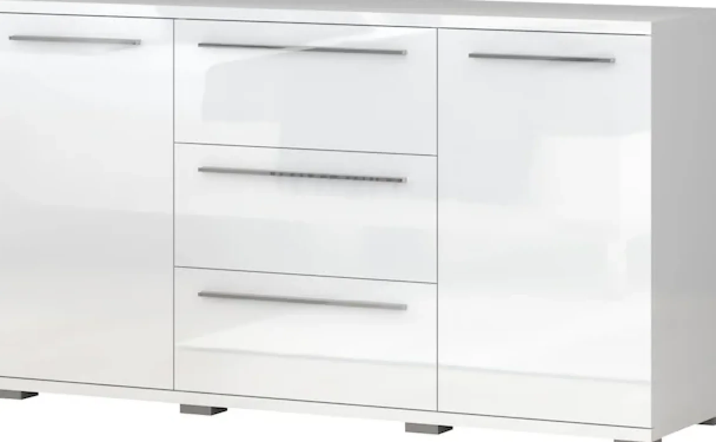 OTTO home Sideboard »Piano, Kombikommode, 2-türig mit 3 Schubladen, 153x45x85cm« UV lackiert, hochglänzend, Soft-Close Funktion,