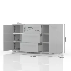 OTTO home Sideboard »Piano, Kombikommode, 2-türig mit 3 Schubladen, 153x45x85cm« UV lackiert, hochglänzend, Soft-Close Funktion,
