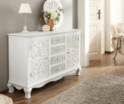 OTTO home Sideboard »Rajat« Kommode aus Mangoholz mit Türfrontfräsungen, Breite 140 cm