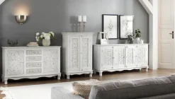 OTTO home Sideboard »Rajat« Kommode aus Mangoholz mit Türfrontfräsungen, Breite 140 cm