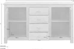 OTTO home Sideboard »Rauna, Kommode, Landhausstil« B/T/H: 150/37/84 cm,Kommode, FSC®-zertifiziertes Massivholz, Breite 150 cm