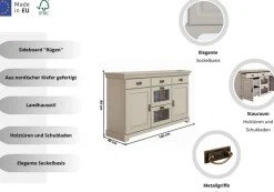 OTTO home Sideboard »Rügen« Kommode aus massiver Kiefer, FSC®, Breite 145 oder 180 cm