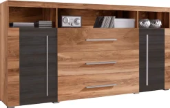 OTTO home Sideboard »Roger,Breite 182cm, stilvolle Schrank, 2 Holztüren 3 Schubladen« Kommode mit viel Stauraum, Einlegeböden verstellbar