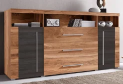 OTTO home Sideboard »Roger,Breite 182cm, stilvolle Schrank, 2 Holztüren 3 Schubladen« Kommode mit viel Stauraum, Einlegeböden verstellbar