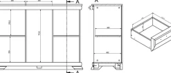OTTO home Sideboard »Royal, eleganter Schrank, Kommode, Stauraumelement im Landhausstil« dekorative Rahmenoptik, Metallgriffe, viel Stauraum, 128 cm breit