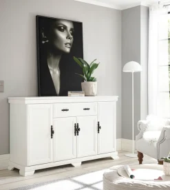 OTTO home Sideboard »Royal, eleganter Schrank, Kommode, Stauraumelement im Landhausstil« dekorative Rahmenoptik, Metallgriffe, viel Stauraum, 168 cm breit