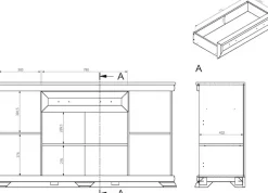 OTTO home Sideboard »Royal, eleganter Schrank, Kommode, Stauraumelement im Landhausstil« dekorative Rahmenoptik, Metallgriffe, viel Stauraum, 168 cm breit