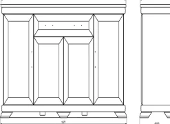 OTTO home Sideboard »Royal, eleganter Schrank, Kommode, Stauraumelement im Landhausstil« dekorative Rahmenoptik, Metallgriffe, viel Stauraum, 168 cm breit