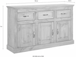 OTTO home Sideboard »Selma« Kommode aus massivem Kiefernholz, Breite 145 cm