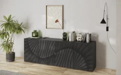 OTTO home Sideboard »Snake, Kommode, Anrichte, Stauraummöbel Breite 241 cm, Siebdruck-Front« moderne Wohnmöbel, 4 Türen, viel Stauraum, stilvoll und funktional