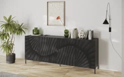 OTTO home Sideboard »Snake, Kommode, Anrichte, Stauraummöbel Breite 241 cm, Siebdruck-Front« moderne Wohnmöbel, 4 Türen, viel Stauraum, stilvoll und funktional
