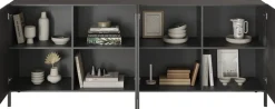 OTTO home Sideboard »Snake, Kommode, Anrichte, Stauraummöbel Breite 241 cm, Siebdruck-Front« moderne Wohnmöbel, 4 Türen, viel Stauraum, stilvoll und funktional