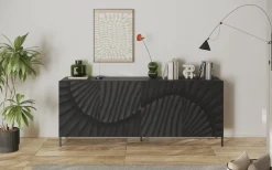 OTTO home Sideboard »Snake, Kommode, Anrichte, Stauraummöbel Breite 241 cm, Siebdruck-Front« moderne Wohnmöbel, 4 Türen, viel Stauraum, stilvoll und funktional