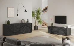 OTTO home Sideboard »Snake, Kommode, Anrichte, Stauraummöbel Breite 241 cm, Siebdruck-Front« moderne Wohnmöbel, 4 Türen, viel Stauraum, stilvoll und funktional