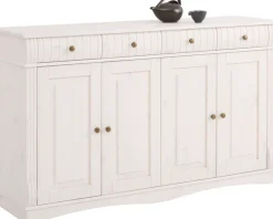 OTTO home Sideboard »Teresa« Maße (B/T/H): 152/37/90 cm,Kommode, 4-türig, Breite 152 cm, aus massiver Kiefer, FSC®