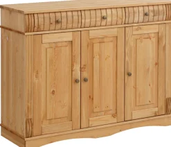 OTTO home Sideboard »Teresa« Maße (B/T/H): 118/40/90 cm,Kommode, 3-türig, Breite 118 cm, aus massiver Kiefer, FSC®