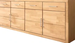 OTTO home Sideboard »Trondheim,200 cm breit,42 cm tief, Fronten Holzmassiv, Metallgriffe« Korpus aus Holzwerkstoff,4 Türen, 4 Schubladen, insgesamt 8 Fächer