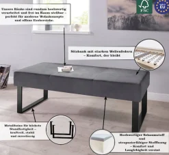 OTTO home Sitzbank »Oliver« Breite 140cm, mit Metallgestell