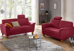 OTTO home 3-Sitzer »Alta« mit Federkern und Kontrastnaht, Füße Buche eichefarben