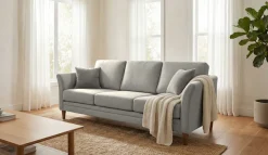 OTTO home 3-Sitzer »Arellano, Breite 217 cm« klassisches Design, 2 Zierkissen inklusive, Webstoff fein