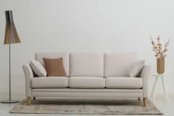 OTTO home 3-Sitzer »Arellano, Breite 217 cm« klassisches Design, 2 Zierkissen inklusive, Webstoff fein