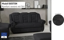 OTTO home 3-Sitzer »Boston« Sofa mit hoher Rückenlehne