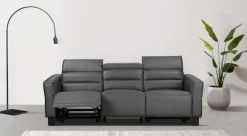 OTTO home 3-Sitzer »Carpari Lederoptik, 224 cm, man./elektr. Relaxfunktion« (USB A/C), sowie Kopfteilverstellung