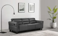 OTTO home 3-Sitzer »Carpari Lederoptik, 224 cm, man./elektr. Relaxfunktion« (USB A/C), sowie Kopfteilverstellung