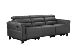 OTTO home 3-Sitzer »Carpari Lederoptik, 224 cm, man./elektr. Relaxfunktion« (USB A/C), sowie Kopfteilverstellung