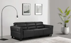 OTTO home 3-Sitzer »Carpari Naturleder, 224 cm, man./elektr. Relaxfunktion« (USB A/C), sowie Kopfteilverstellung