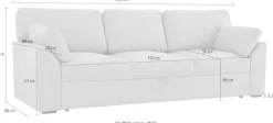 OTTO home 3-Sitzer »Citry« Breite 233 cm, Chenille, mit Bettfunktion, Liegefläche 144x190 cm